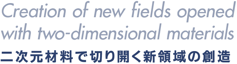 Creation of new fields opened with two-dimensional materials 二次元材料で切り開く新領域の創造